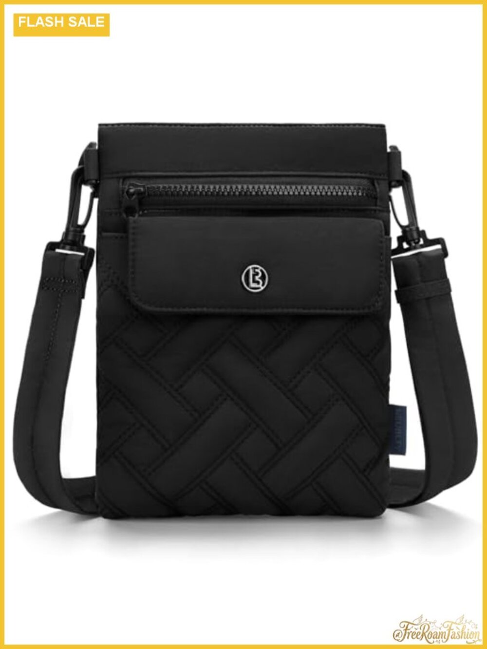 Puffer Crossbody Bag Quilted Nylon Water-Resistant Adjustable Strap